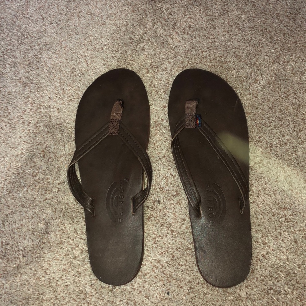 Rainbow flip flops